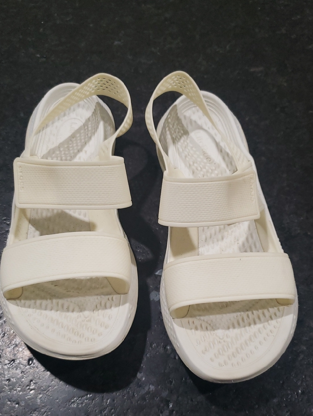 CROCS White Comfort Slip-On Sandals
